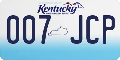 KY license plate 007JCP