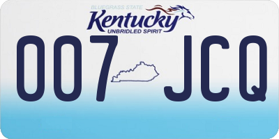 KY license plate 007JCQ