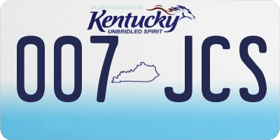KY license plate 007JCS