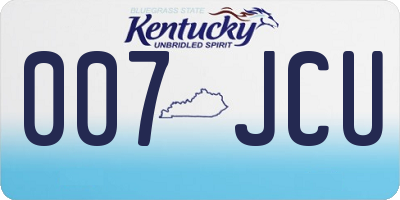 KY license plate 007JCU