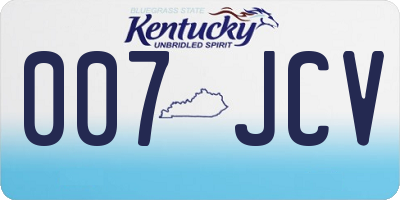 KY license plate 007JCV
