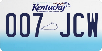KY license plate 007JCW