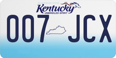 KY license plate 007JCX