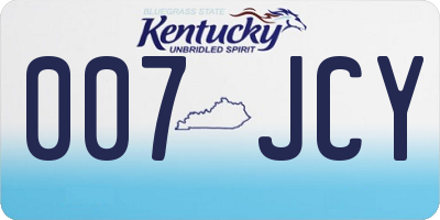 KY license plate 007JCY