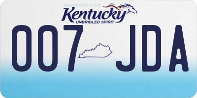 KY license plate 007JDA
