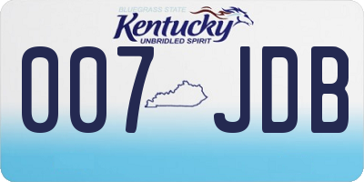 KY license plate 007JDB