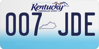 KY license plate 007JDE