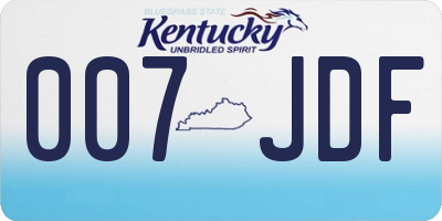 KY license plate 007JDF