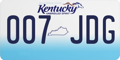 KY license plate 007JDG