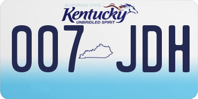 KY license plate 007JDH