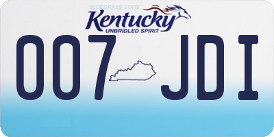 KY license plate 007JDI