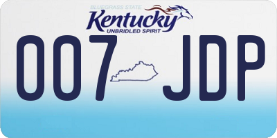 KY license plate 007JDP