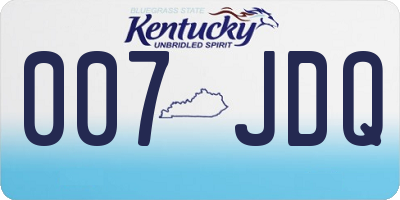 KY license plate 007JDQ