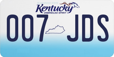 KY license plate 007JDS