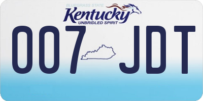 KY license plate 007JDT