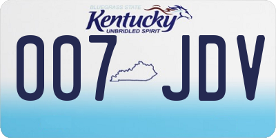 KY license plate 007JDV