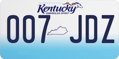 KY license plate 007JDZ