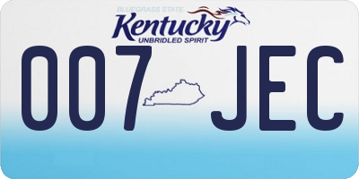 KY license plate 007JEC