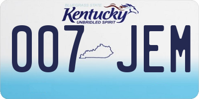 KY license plate 007JEM
