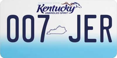 KY license plate 007JER