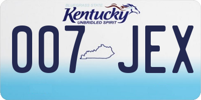 KY license plate 007JEX