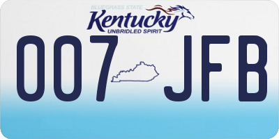 KY license plate 007JFB