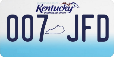 KY license plate 007JFD