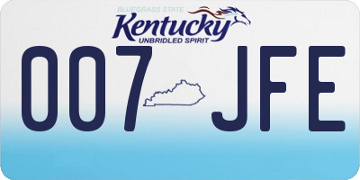 KY license plate 007JFE