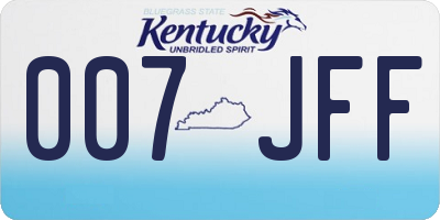 KY license plate 007JFF