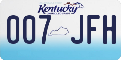 KY license plate 007JFH