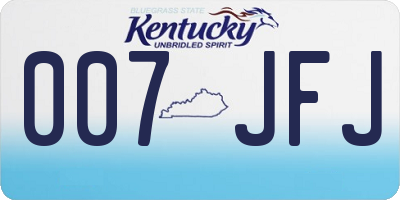 KY license plate 007JFJ