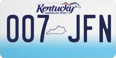 KY license plate 007JFN