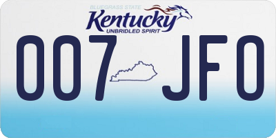KY license plate 007JFO