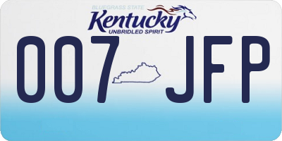 KY license plate 007JFP