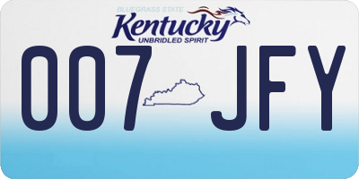 KY license plate 007JFY
