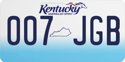 KY license plate 007JGB