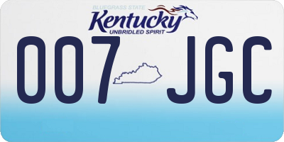 KY license plate 007JGC