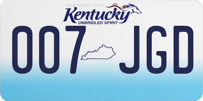 KY license plate 007JGD