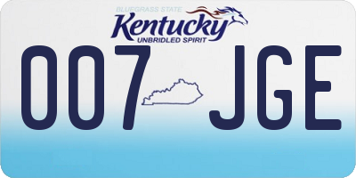 KY license plate 007JGE