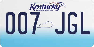 KY license plate 007JGL