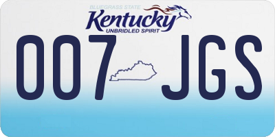 KY license plate 007JGS