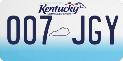 KY license plate 007JGY