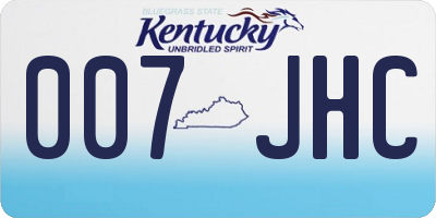 KY license plate 007JHC