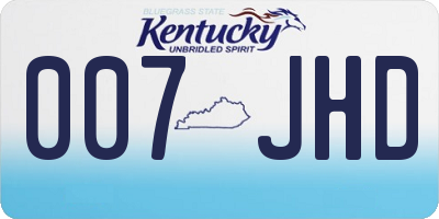KY license plate 007JHD