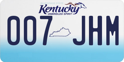 KY license plate 007JHM
