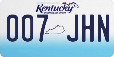 KY license plate 007JHN