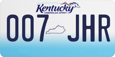 KY license plate 007JHR