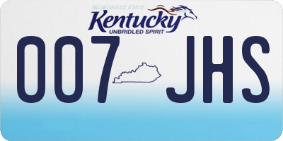 KY license plate 007JHS