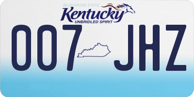 KY license plate 007JHZ