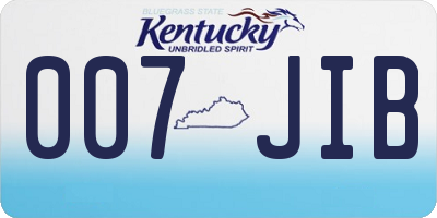 KY license plate 007JIB